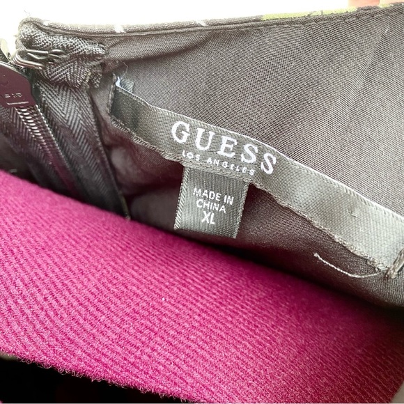 Guess Black Floral Maxi Dress Nadira Metallic Sheer Sleeveless Size XL - Picture 6 of 16